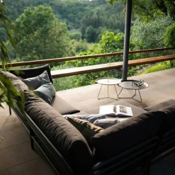 Level 2 Gartensofa links Gestell dunkelgrau