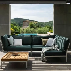 Level 2 Gartensofa rechts Gestell muted white