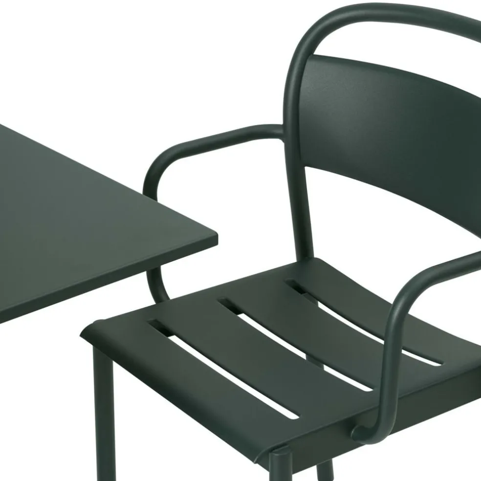 Linear Steel Gartenarmlehnstuhl