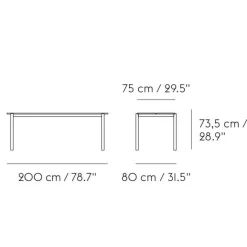 Linear Steel Gartentisch 200x75cm