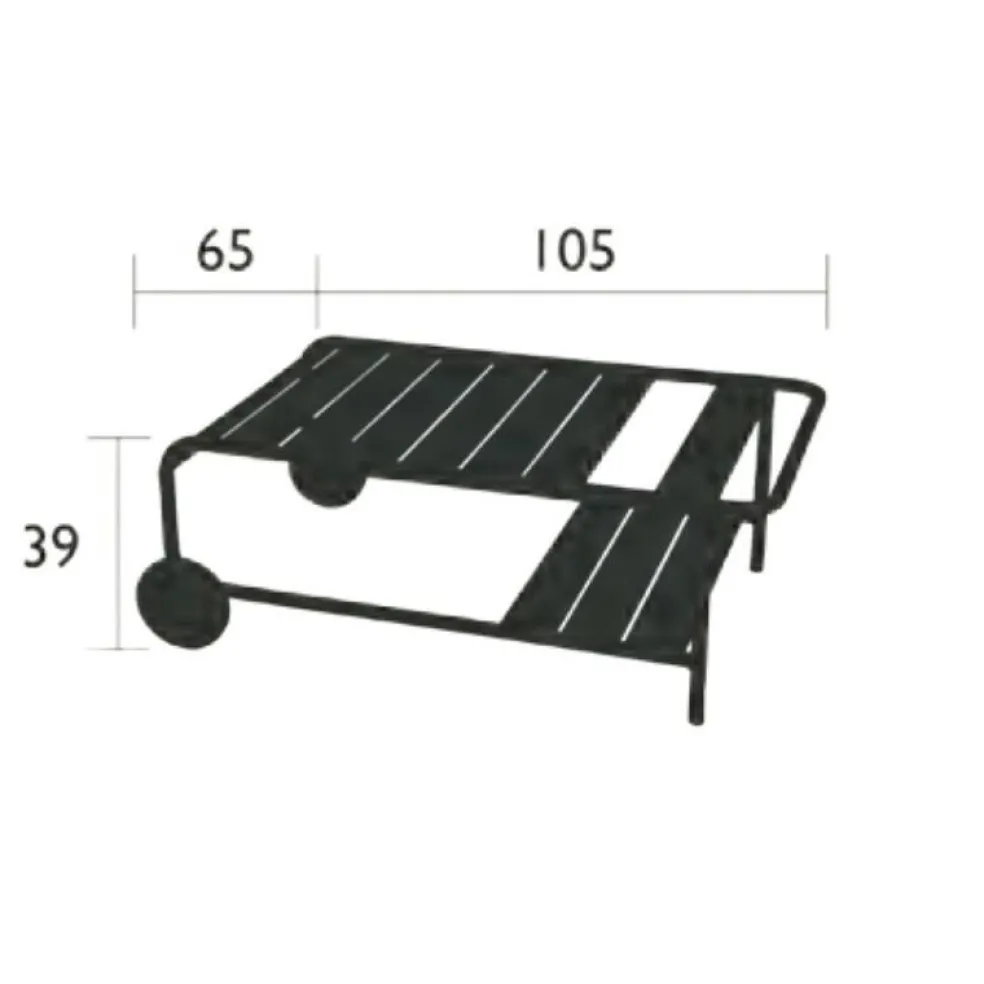 Luxembourg niedriger Gartentisch mit Rollen