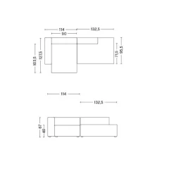 Mags 2,5-Sitzer Sofa rechts 246x127,5cm