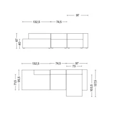Mags 3-Sitzer Sofa 304x127,5cm