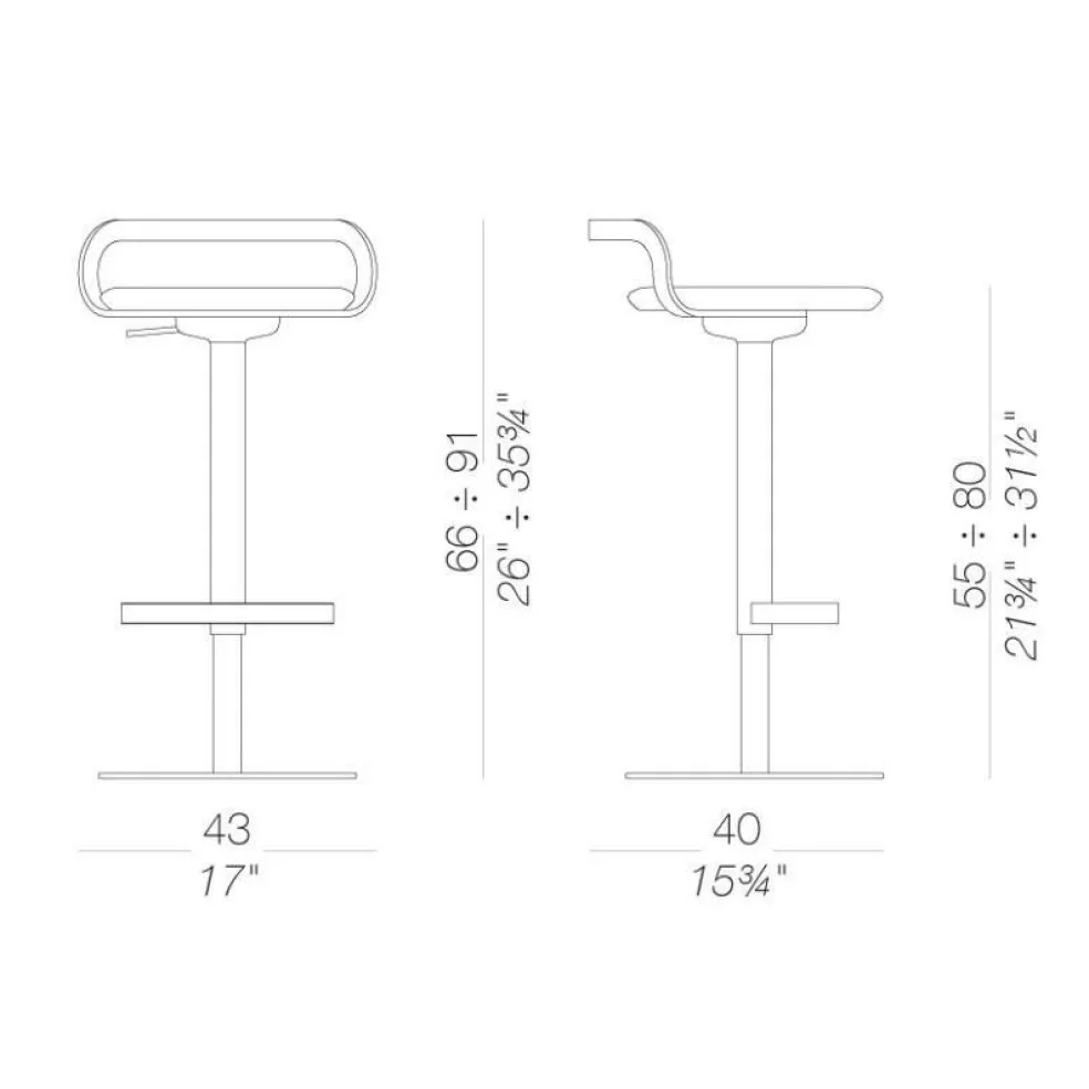 Mak S110 Barhocker Sitzfläche Stoff 55-80cm