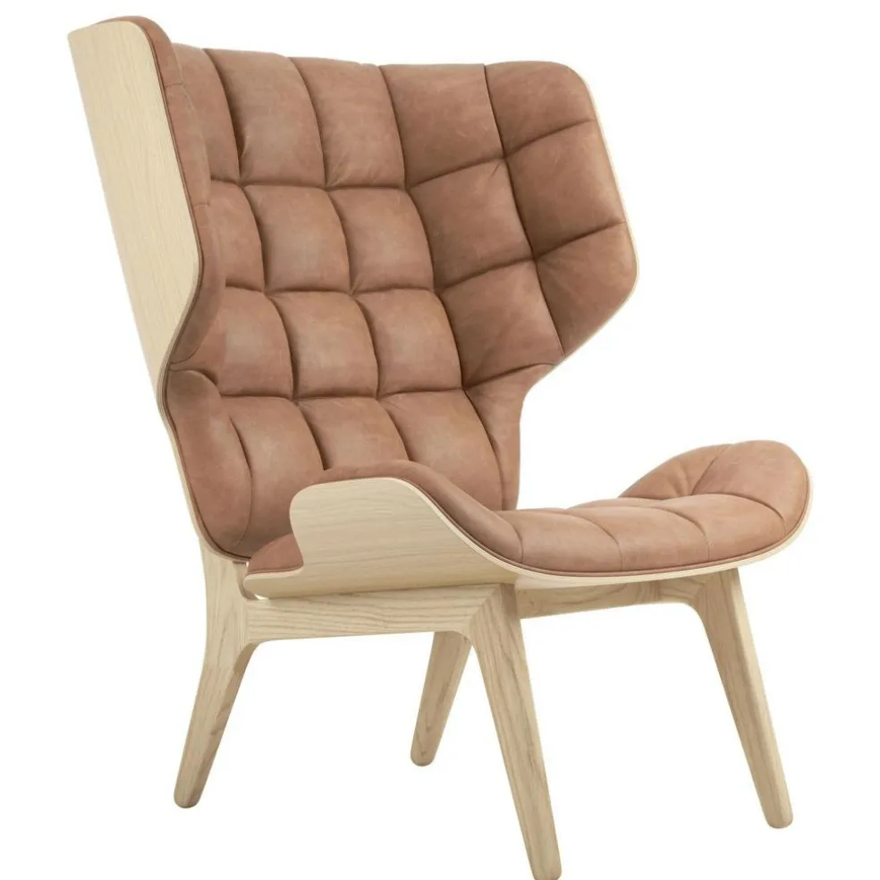 Mammoth Sessel Leder Gestell Eiche natur