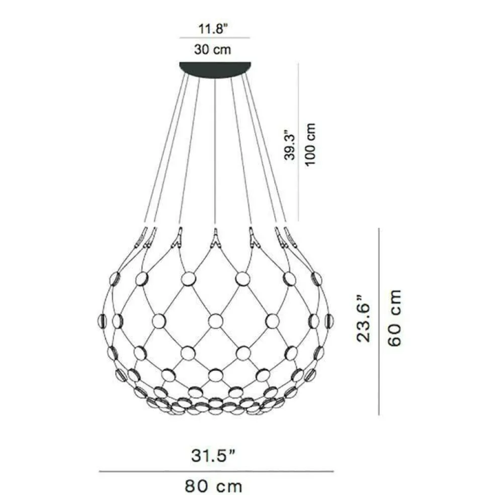 Mesh D86 LED Pendelleuchte Ø 80cm