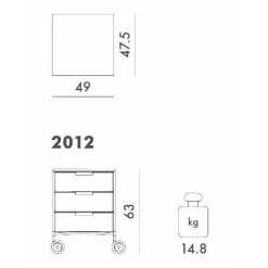 Mobil 3 Container mit Rollen matt