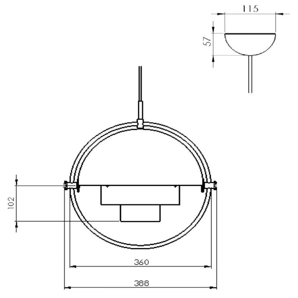 Multi-Lite Pendelleuchte Ø36cm Gestell Messing