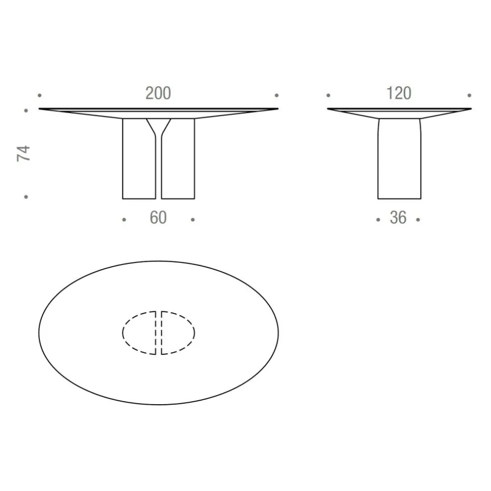 NVL Esstisch oval 120x200cm