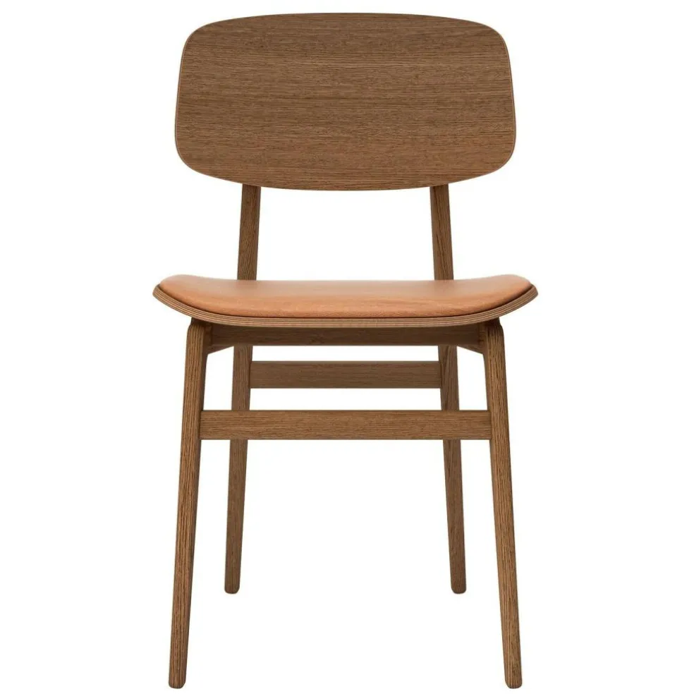 NY11 Dining Chair Leder Gestell Eiche geäuchert