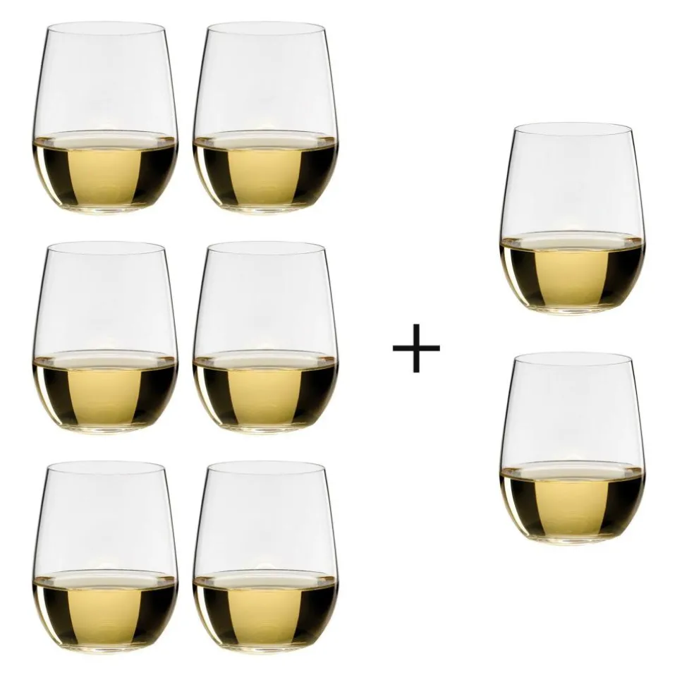 O Wine Viognier/Chardonnay Weinglas 6+2 gratis
