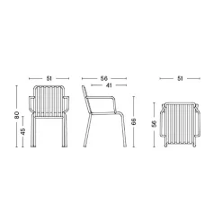 Palissade Garten-Armlehnstuhl 4er Set
