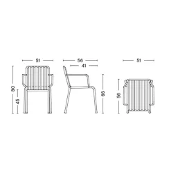 Palissade Gartenarmlehnstuhl Feuerverzinkt 4er Set