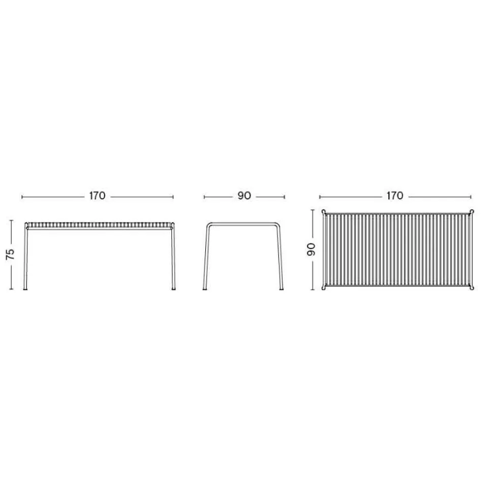 Palissade Gartentisch Feuerverzinkt 170x90cm