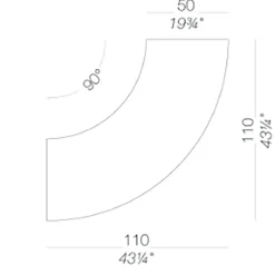 Panco Eckelement 106-108cm