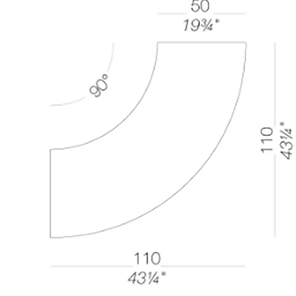 Panco Eckelement 106-108cm