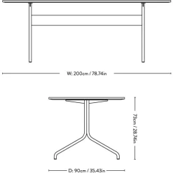 Pavilion AV19 Esstisch 90x200cm Gestell chrom