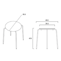 Petit Rond Hocker Leder
