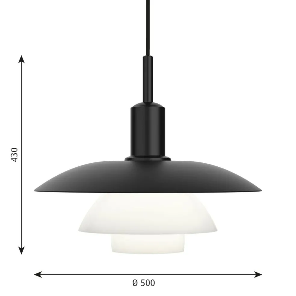 PH 5/5 LED Pendelleuchte Opalglas und Metall