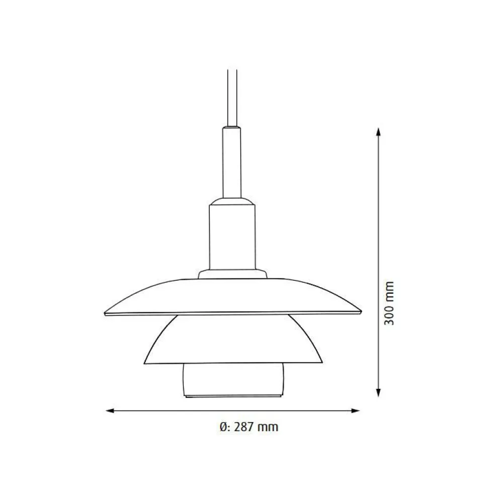 PH 3/3 Pendelleuchte Opalglas und Metall