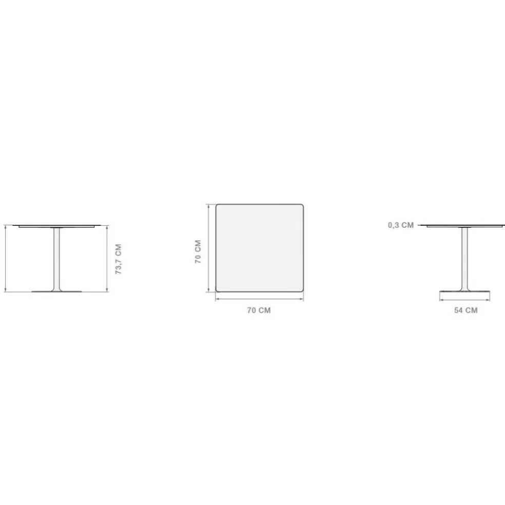 Pico Gartentisch Gestell rund 70x70cm