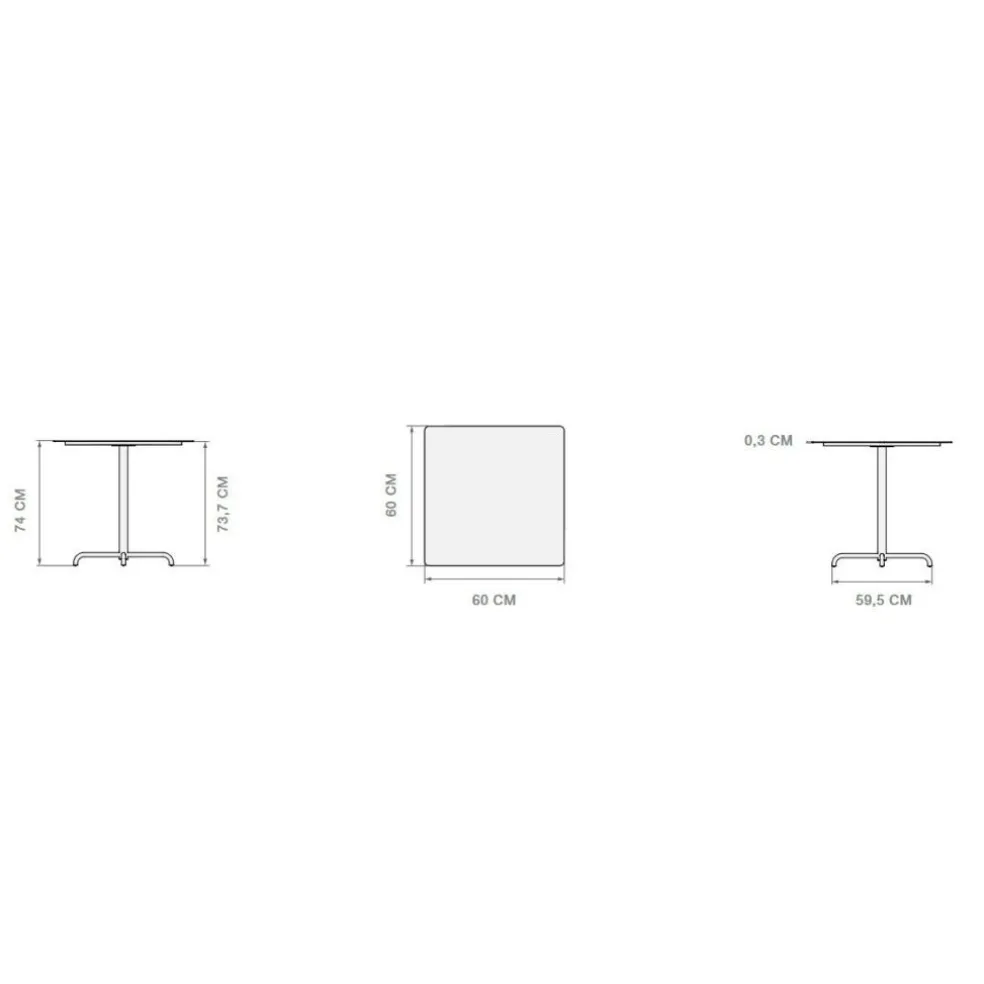 Pico Gartentisch Gestell 4-Stern 60x60cm