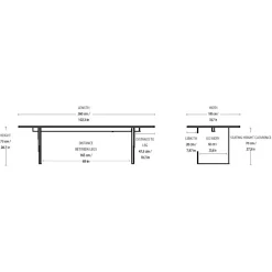 Private Dining Esstisch 100x260cm