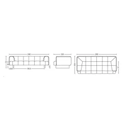 Quilton Lift 3-Sitzer Sofa Gestell Nussbaum