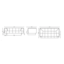 Quilton Lift 2-Sitzer Sofa Gestell Nussbaum