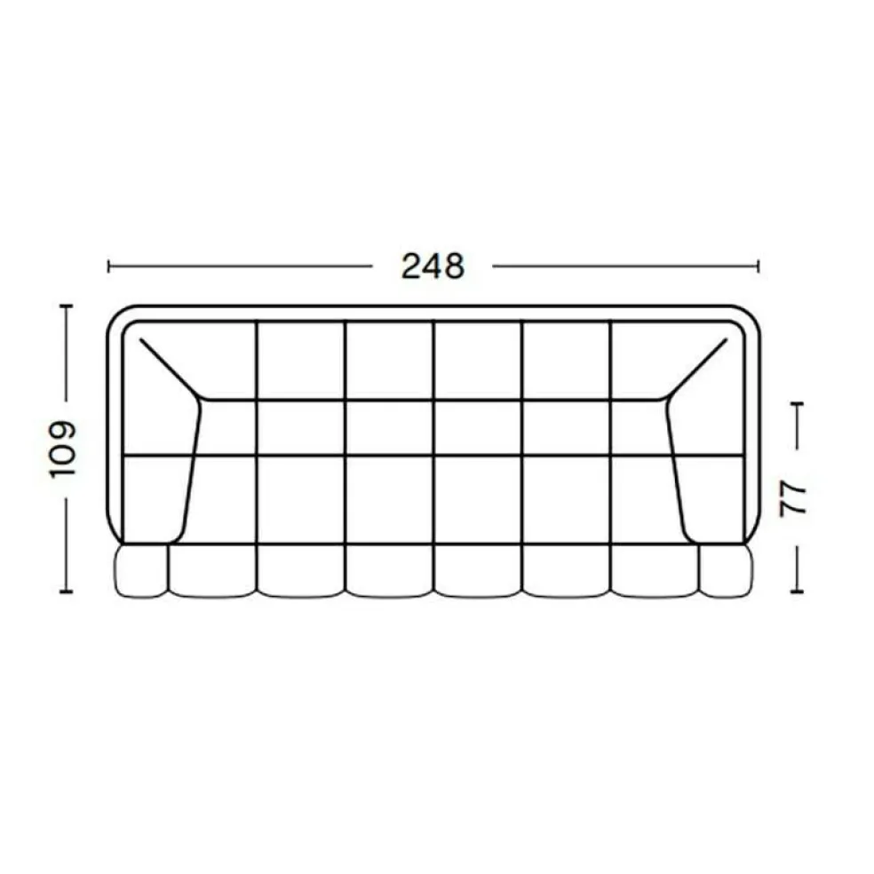 Quilton 3-Sitzer Sofa 248x109x72cm