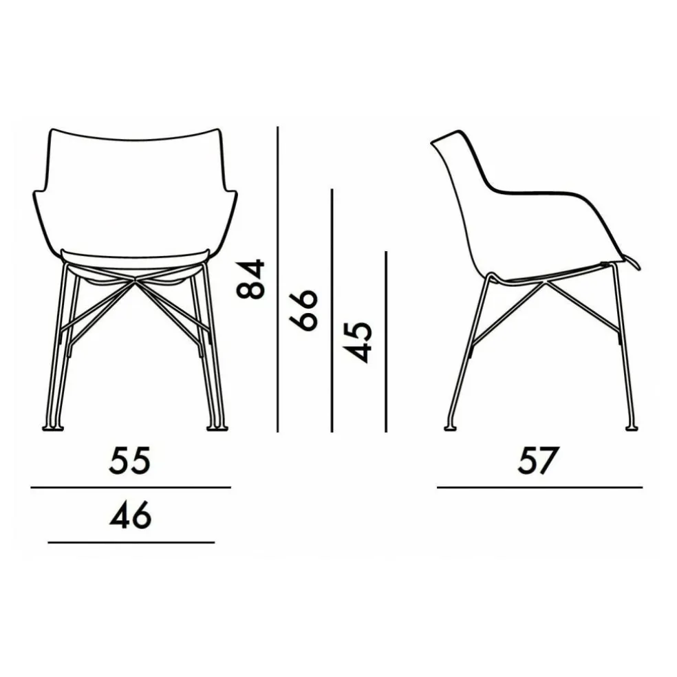 Q/Wood Armlehnstuhl 55x84x57cm