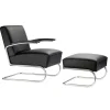 S 411 Sessel mit Hocker Leder