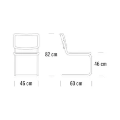 S 32 V Freischwinger Stuhl mit Rohrgeflecht Esche