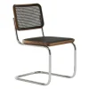 S 32 V Freischwinger Stuhl mit Rohrgeflecht Dark Melange Gestell verchromt