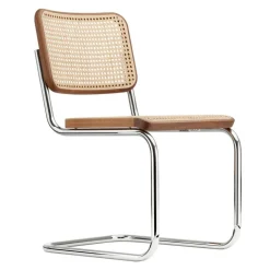 S 32 V Pure Materials Freischwinger Stuhl mit Rohrgeflecht