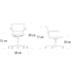 S 64 VDR Drehstuhl mit Rohrgeflecht Dark Melange