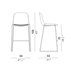 Seela S321 Barhocker mit Stoff H 75cm