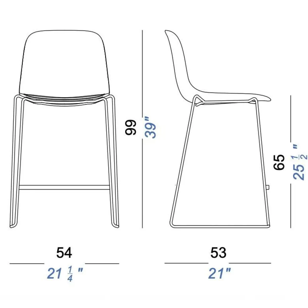Seela S320 Barhocker Sitzfläche Stoff H65cm