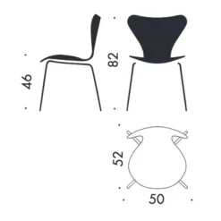 Serie 7™ Stuhl gefärbte Esche Gestell Verchromt