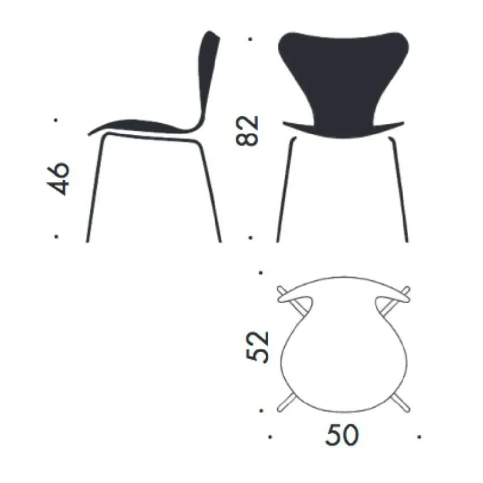 Serie 7™ Stuhl gefärbte Esche Monochrom 4er Set