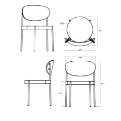 Series 430 Stuhl Gestell schwarz