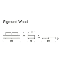 Sigmund Schlafsofa Eiche 200x84cm