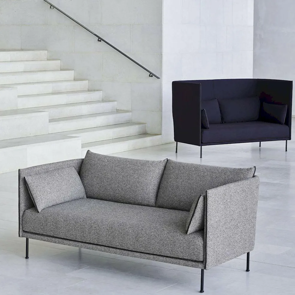Silhouette 2 Sitzer Sofa Füße Stahl