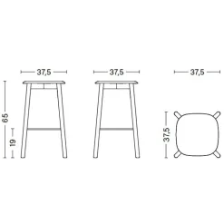 Soft Edge 82 Barhocker H 65cm