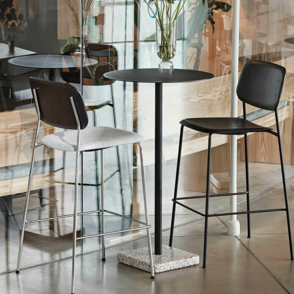 Soft Edge 95 Barhocker hoch Gestell Stahl schwarz