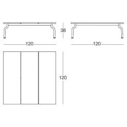 South Gartentisch niedrig 120x120cm Teak
