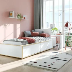 Spaze Einzelbett mit hohem Kopfteil 90x200cm
