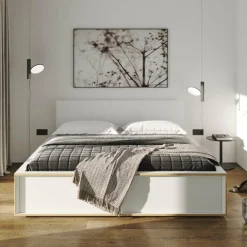 Spaze Einzelbett mit hohem Kopfteil 140x200cm