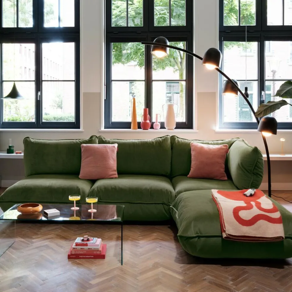 Sumo Ecksofa links/rechts Samt