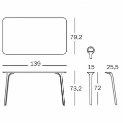 Table First Outdoor Tisch rechteckig